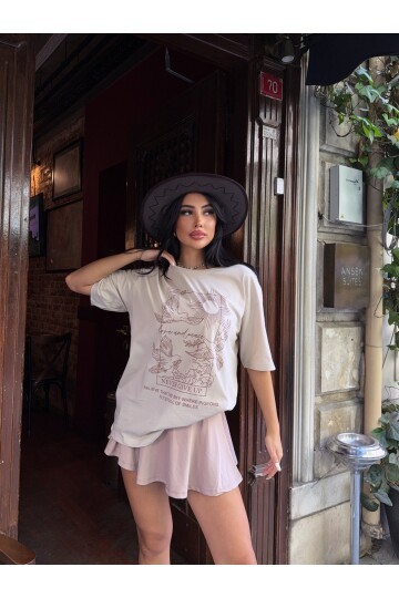 Oversize Baskılı T-Shirt