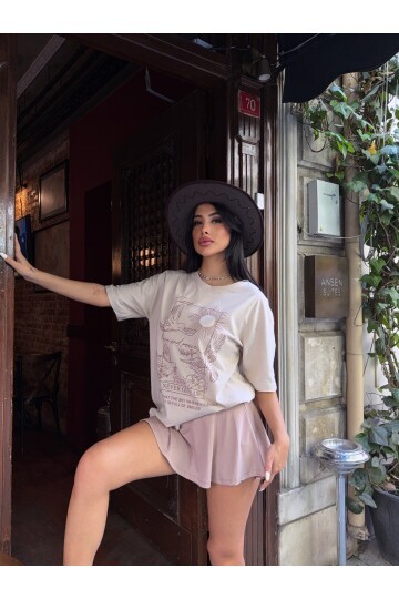 Oversize Baskılı T-Shirt