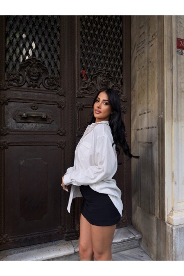 Parıltı Detay Keten Gömlek