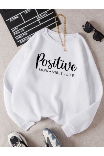 Positive Energy Sweatshirt Beyaz