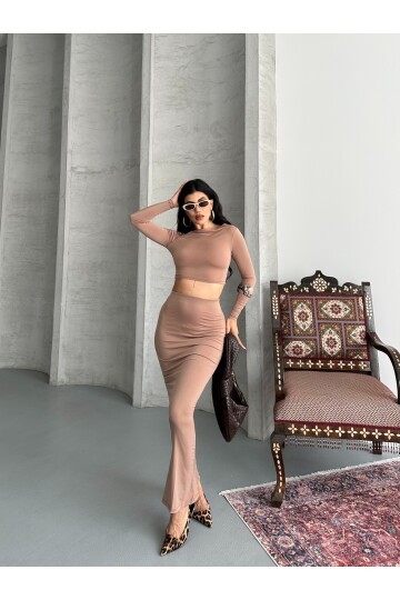 Sandy Kumaş Etek Bluz Takım