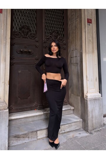 Sandy Kumaş Etek Bluz Takım