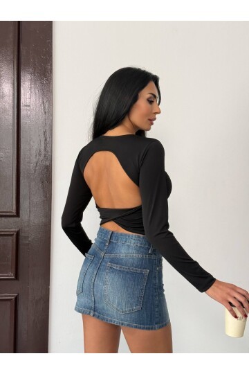 Sandy Kumaş Sırt Detay Bluz