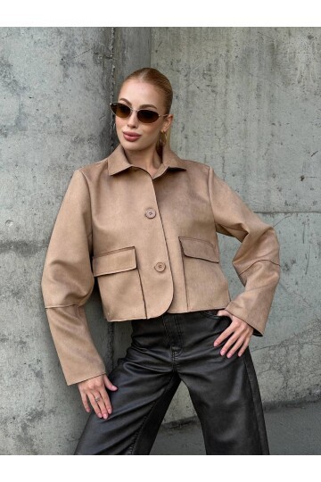 Süet Düğmeli Ceket