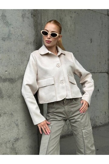 Süet Düğmeli Ceket