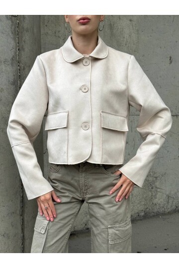 Süet Düğmeli Ceket