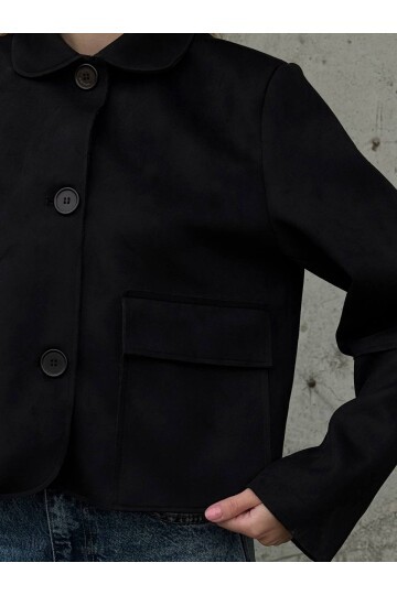 Süet Düğmeli Ceket