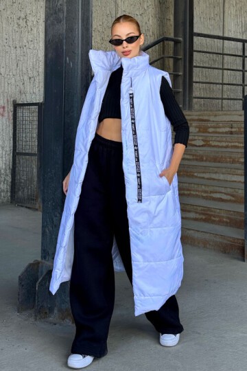 Uzun Boy Kapitone Şişme Yelek