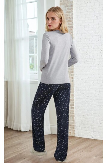 Uzun Kol Baskılı Pijama Takım