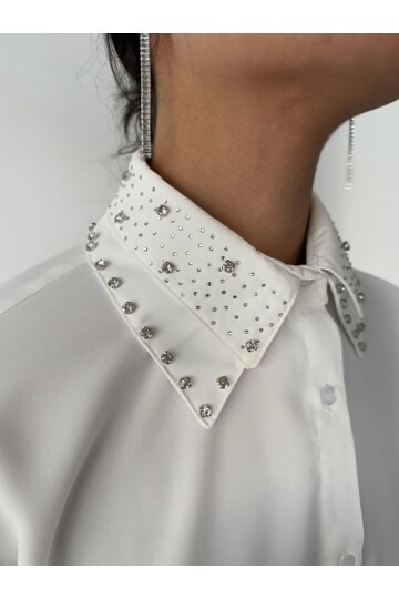 Yakası Taş Detay Gömlek