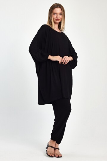 Yarasa Kol Geniş Kalıp Penye Viskon İkili Takım