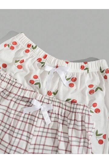 2li Desenli Pijama Altı Set