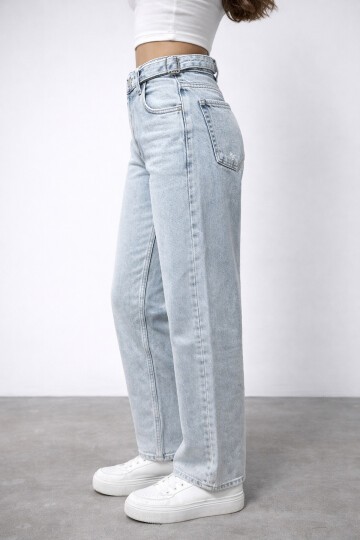 Açık Mavi Geniş Paça Jean