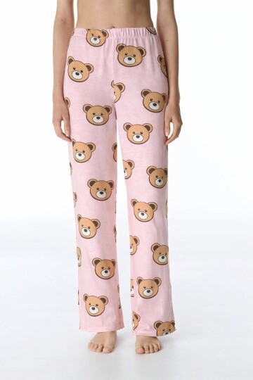 Ayı Baskılı Pijama Alt