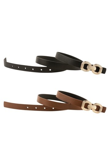 Bağ Tokalı İkili set siyah_taba Kadın Kemeri