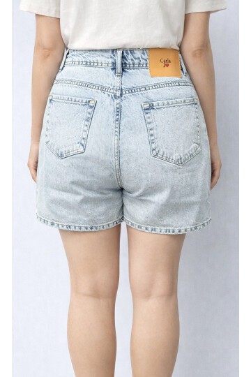 Büyük Beden Açık Mavi Jean Şort