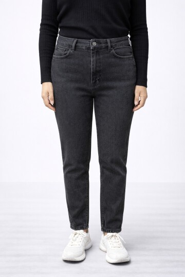 Büyük Beden Esnek Siyah Jean