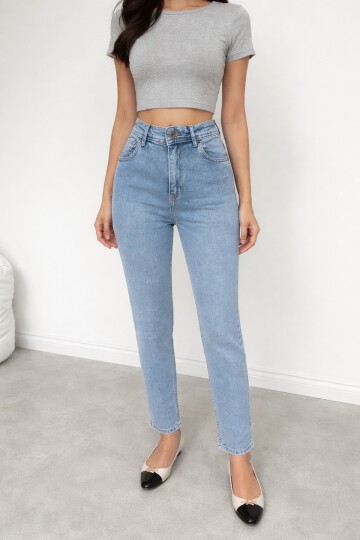 Buz Mavi Esnek Dar Paça Jean