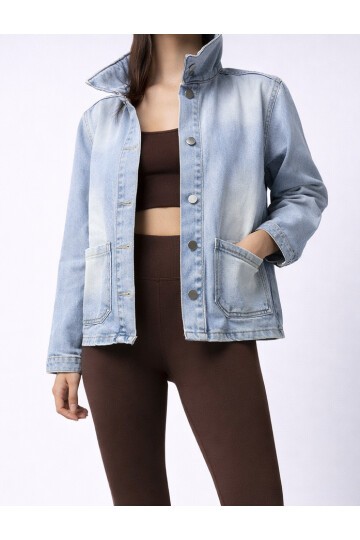Cepli Açık Mavi Ceket