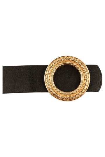 Desenli Halka Tokalı İkili Set Siyah_Taba Kadın Kemeri