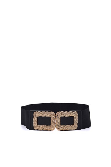 Desenli Kare Geçme Tokalı Kadın Kemeri