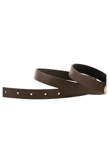 İkili Düğüm Tokalı Kahverengi Kadın Kemer