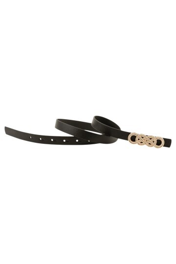 İkili Düğüm Tokalı Siyah Kadın Kemer