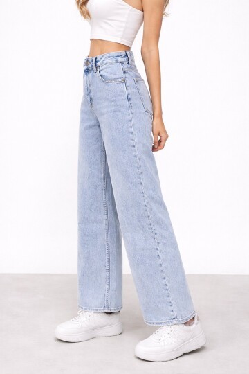 Kadın Açık Mavi Bol Jean