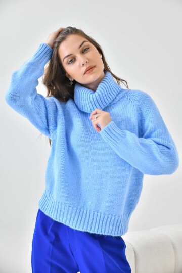 Kadın Balıkçı Yaka Kaşkorse Triko Kazak