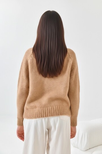 Kadın Balıkçı Yaka Kaşkorse Triko Kazak