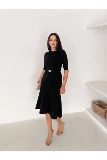 Kadın Kemerli Kalem Elbise
