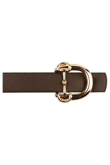 Kadın Modern D Tokalı Kahverengi_ Bej Kemer