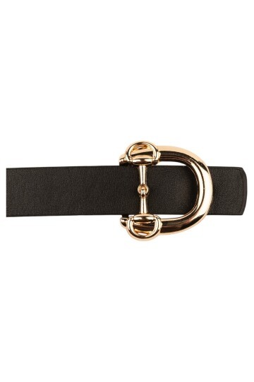 Kadın Modern D Tokalı Siyah_Taba Kemer