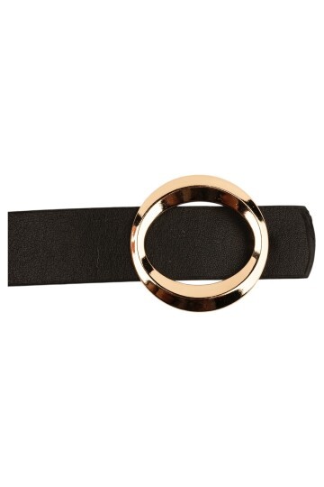 Kalın Halka Tokalı Siyah Kadın Kemeri