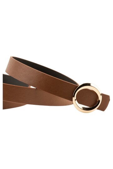 Kalın Halka Tokalı Taba Kadın Kemeri