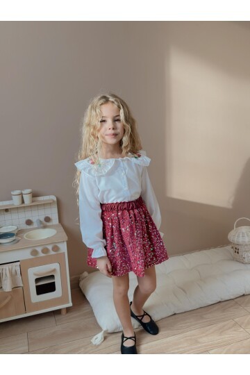 Kız Çocuk Gömlek Etek Alt Üst Takım