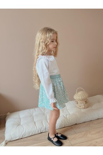 Kız Çocuk Gömlek Etek Alt Üst Takım