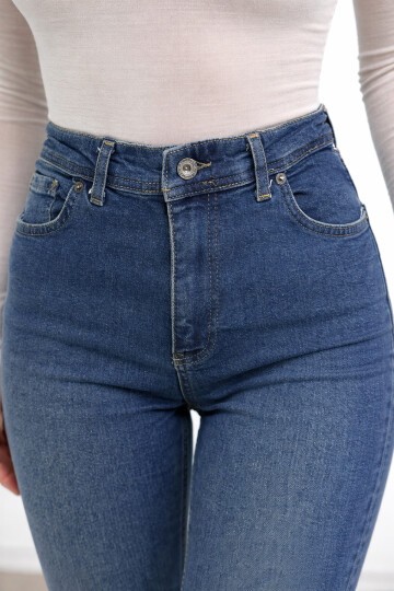 Koyu Renk Dar Paça Esnek Jean