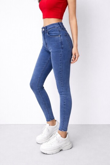 Lacivert Dar Paça Jean