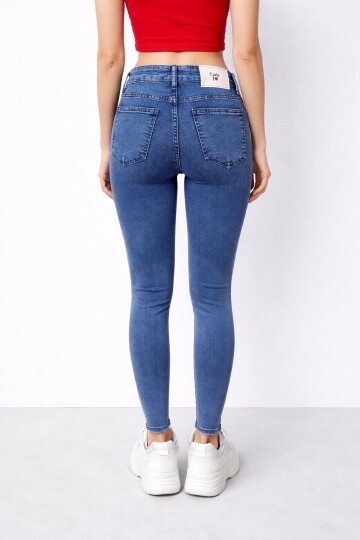 Lacivert Dar Paça Jean