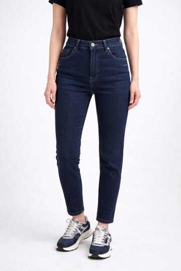 Lacivert Esnek Toparlayıcı Jean