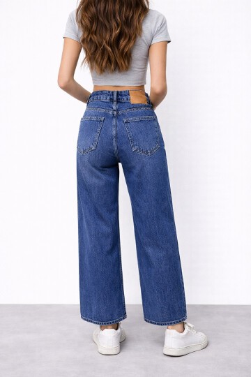 Lacivert Wide Leg Jean