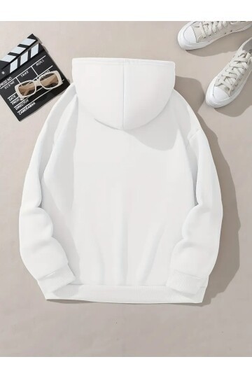 Leopar Detay New York Baskılı Oversize 3 İplik Kapüşonlu Sweat