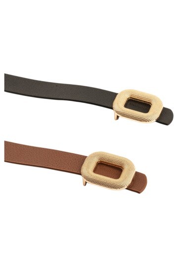 Mozaik Kare Tokalı İkili Set Siyah_Taba Kadın Kemeri