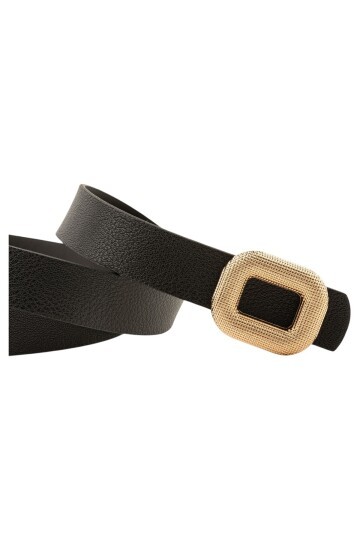 Mozaik Kare Tokalı Siyah Kadın Kemeri