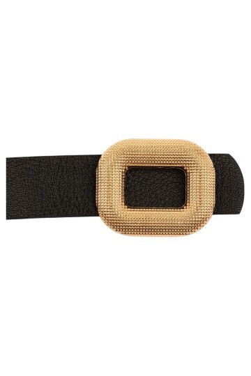 Mozaik Kare Tokalı Siyah Kadın Kemeri