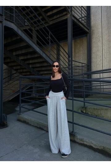 Pile Detaylı İspanyol Paça Oysho Kumaş Pantolon