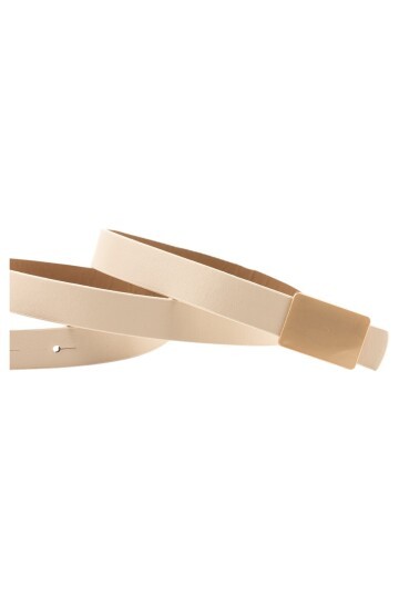 Sade Kare Tokalı İkili Set Kahverengi_Bej Kadın Kemeri