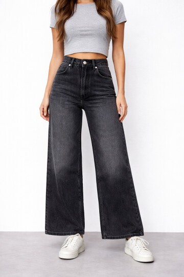 Siyah Taşlanmış Jean