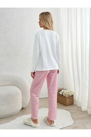 Sweet Daisy Çiçek Desenli Kadın Pijama Takımı